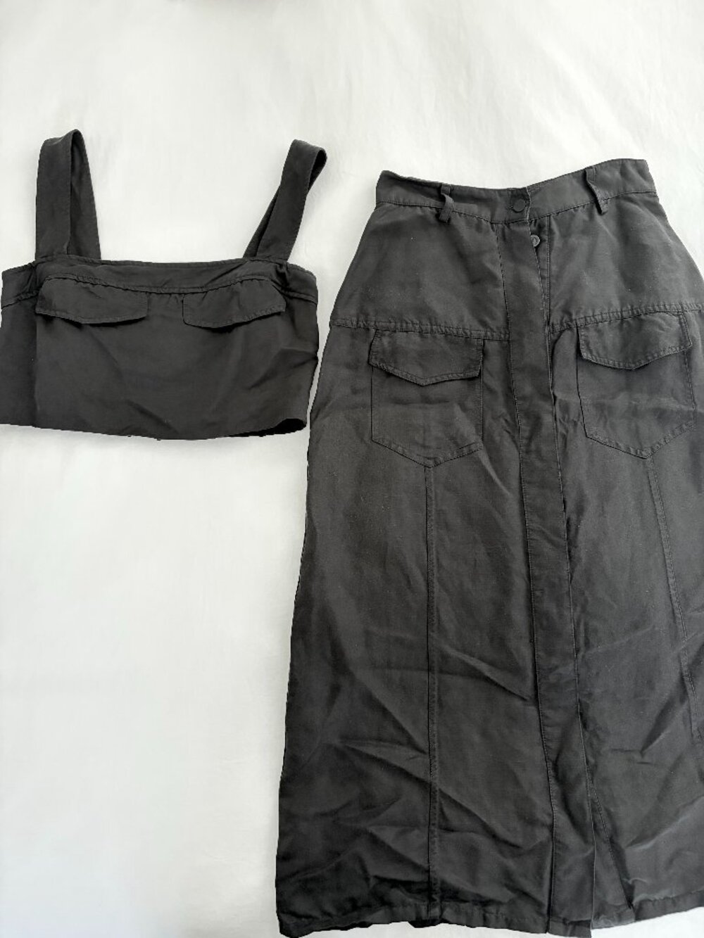 Third From Black Midi Set - Skirt & Tank Top